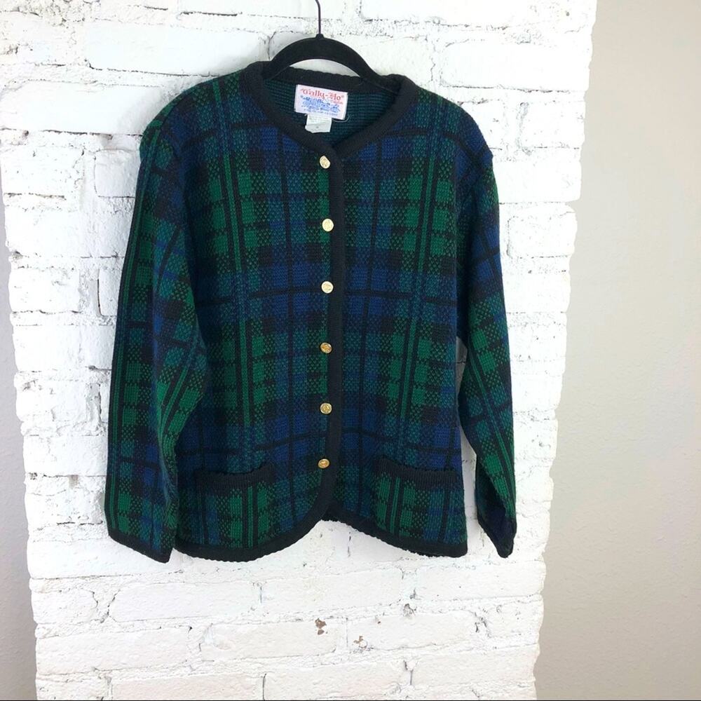 Vintage Tally Ho Plaid Button Up Cardigan